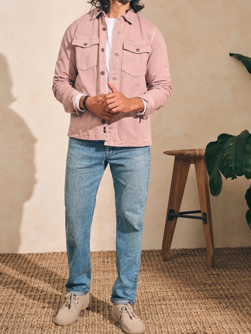 Faherty Jersey Shirt Jacket in Autumn Quartz